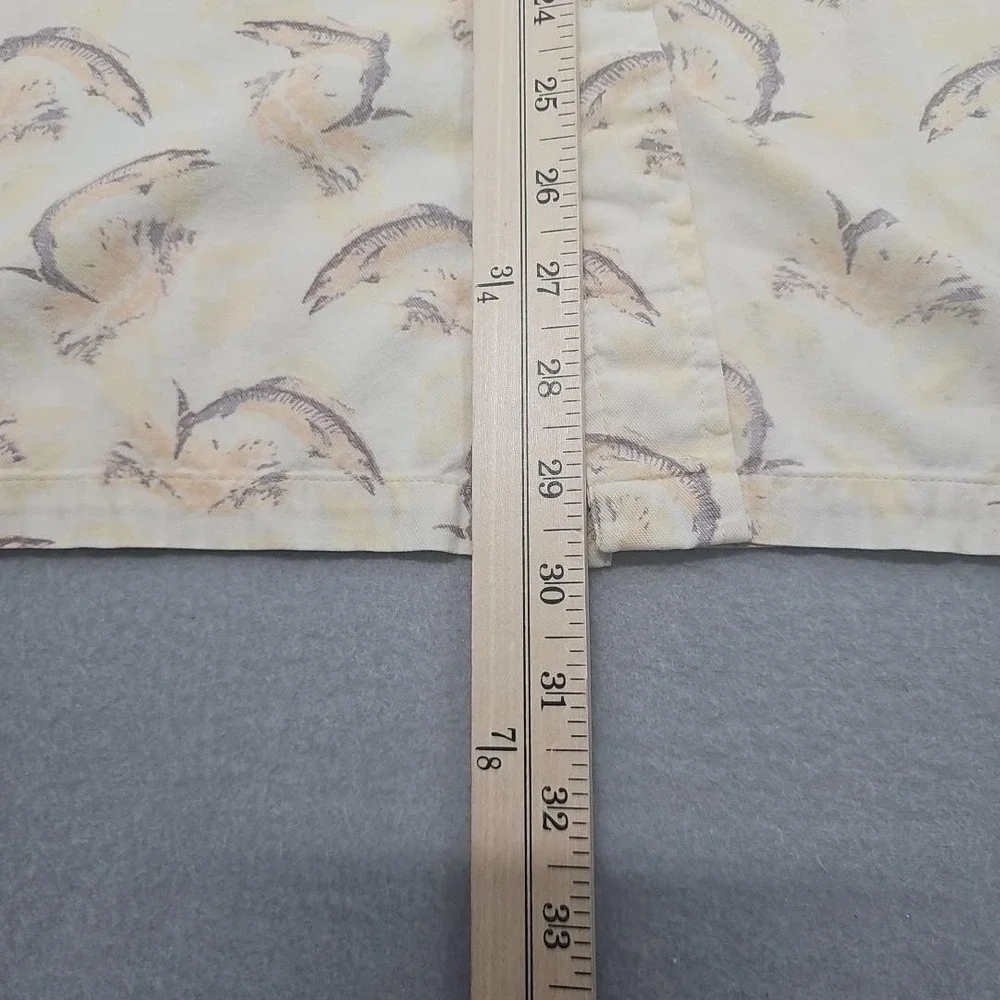 Columbia Shirt M Marlin Fish Print Short Sleeve‎ Button Down Pocket Outdoors